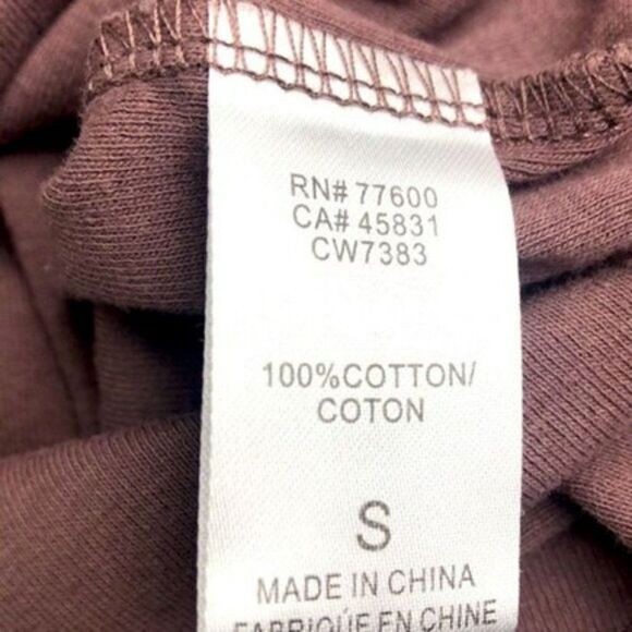 Chaser Tee Mauve Long Sleeve Double Ruffle Bell Sleeve Cotton Crew Neck Top S - Picture 10 of 10